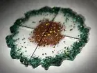Handmade Geode Design With Crystals Resin Coaster Set Of 4