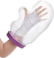 Purple Adult Hand Cover Protector for Shower Reusable 100% Waterproof Cast Covers for Shower hand Tight Seal Keeps Cast and Bandage Dry