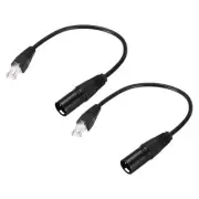 3Pin XLR Male to RJ45 Male Adapter Cable, 2pcs 1ft XLR Microphone Cable