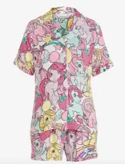 NEW PETER ALEXANDER MY LITTLE PONY PJ SET TOP + SHORTS RRP$119 XS