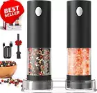 Electric Salt and Pepper Grinder Set, Rechargeable, Adjustable Coarseness