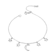 Moon & Starsl Link Bracelets for Women Silver plating Bracelets with Charms Anniversary Jewelry Gifts