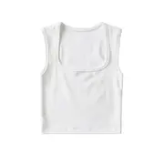 Plain Square-Neck Tank Top White - S