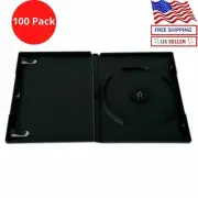 100 Pack Black Slim Single Disc CD Blue Ray DVD Movie Case Storage Box New