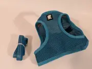NEW DOTON Cat Dog Vest Harness Leash Step In Mesh Blue Pets Dog Cat Small L size
