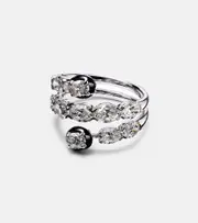 [Kamyen] Kamyen 18kt white gold and enamel ring with diamonds N metallic