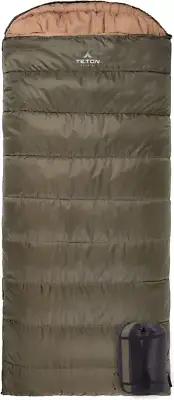 TETON Sports Celsius XXL 0 Degree Sleeping Bag - 90" x 39" Right Zip, Green