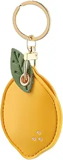 [Becanno] Cartoon Keychain Cute Keychain Fruit Keyring Lemon Key Ring Leather Car Key Chain Creative Key Fob Key Keeper Coin Purse Keychain Access Card Leather Case Cute Charm for Key Bag