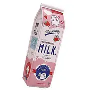 Funny live Cute Milk Shape Pencil Case, Large Capacity Milk Carton Pencil Cases Cosmetic Bag Waterproof PU Pencil Holder Pen Pouch Stationery Organize