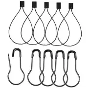 500 Pieces Hang Tag String Black 500 Pieces Black Pins 6.6 Inch Nylon String