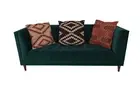 Set of 3 cotton cushion covers with handwoven killim featuring geometric pattern