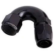 Aeroflow 550 Series Cutter One-Piece Full Flow Swivel 150° Hose End -12AN, AF555-12BLK