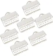 Angoily Metal Fastener Clasps Plated Ribbon Ends 100pcs Textured Crimp End Clamps Cord for DIY Jewelry Accessories