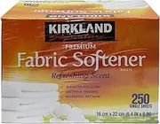 Kirkland Signature Premium Fabric Softener, Refreshing Scent, 250 Count