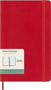 MOLESKINE- 2025-12 Month Weekly Notebook Soft Cover Diary - Large - Scarlet Red