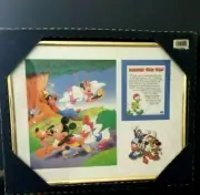 DISNEY Goofy Donald Mickey Framed in Glass 14"x11" vintage O.S.P. Publishing Vtg