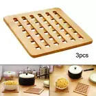 Prettyia Bamboo Trivet Kitchen Bamboo Hot Pads Trivet Natural Bamboo Trivet Mat