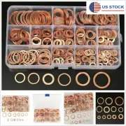 280Pcs Assorted Solid Copper Crush Washers Seal Flat Ring Set Hydraulic Fittings (for: NSU)