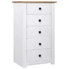 Sideboard White 46x40x89 cm Pine Panama Range Modern Furniture Storage Cab 82651