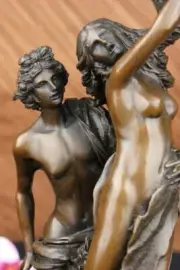 Vintage Grand Tour Bronze Figure of Roman God Apollo on Marble Base w/ Decorativ