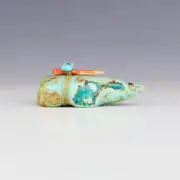 NATIVE AMERICAN ZUNI VARISCITE MOLE FETISH BY LELAND BOONE & DAPHNE QUAM