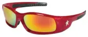 MCR Safety Swagger Safety Glasses Sunglasses Red Frame Fire Mirror Lenses Z87