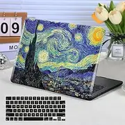 Funut for MacBook Pro 16 Inch Case 2024 2023 2022 2021 Model M3 A2991 M2 A2780 M1 A2485 Pro Max with Keyboard Cover, Protective Snap On Hard Shell Cover for MacBook Pro 16" M3/M2/M1, Van Gogh Star