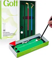 Club Pens, Creative Desk Putting Green Game Set, Desktop Ball Game Set for Golfers, Dad, Husband, Coworkers