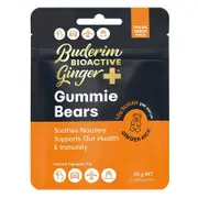 Buderim Bioactive Ginger+ Gummie Bears With Vitamins C Pouch 25g