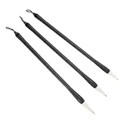 3 Pcs Calligraphy Brush Ink Painting Writing Aluminum Rod Brush Brown White