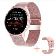 Smart Watch Heart Rate Blood Oxygen Pressure Monitoring Bluetooth Smart Calling Mesh Pink Smart Watches