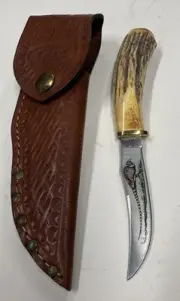 CASE XX 523-31/4 SSP Small Game Knife Pheasant Stag handle 2 Dot with Sheat B24