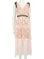 Pink Starlet Rose Lace Midi Dress