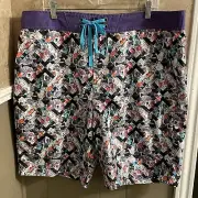 NWT Robert Graham Swim Trunks Men's Size 40 Purple Multicolored