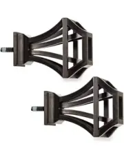 Cambria Premier Complete Square Birdcage Finials in Matte Brown (Set of 2)