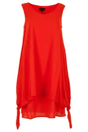 Cheesecloth Tie Side Dress--GOR-101628