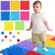8 Pcs Sensory Mats for Autistic Children Textured Sensory Floor Tiles for Kid...
