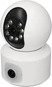 Jectse Indoor Camera for Home Security, 1080p HD WiFi Wireless Home Security Camera with Motion Detection, 360 Degree PTZ Rotation, Dual Lens Dual View Surveillance Camera