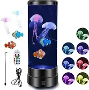 LED Jellyfish Lamp,USB/Battery Operated Jellyfish Night Light 7 Colors Changing Jellyfish Aquarium Lamp Realistic Jellyfish Tank Mood Lights for Home Office Bedroom Living Room Sleep Relax