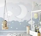 3D Moon Stars Wallpaper Wall Mural Removable Self-adhesive 651