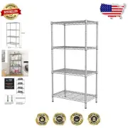 Compact 4-Shelf Wire Storage Unit - Perfect for Kitchen, Laundry, and Garage