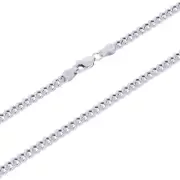 10K White Gold 3.5mm Miami Cuban Link Chain Italian Necklace Mens Women 18"