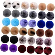 minkissy 36Pcs Faux Rabbit Fur Pom Pom Balls Fluffy Decorative Balls for Hats Shoes Bags Key Chains Soft DIY Accessories Lightweight Reusable Pom Poms
