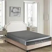 ForZzz Satin Fitted Sheet AU Size /2000 TC Wrinkle and Fade Resistant Bed Sheet/Soft Bottom Fitted Sheet/Fits Mattress Deep Pocket up to 35cm for Home & Hotel(Queen,Gray) -1 Piece