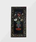 3'x2' black marble table top side center inlay lapis malachite wall panel decor