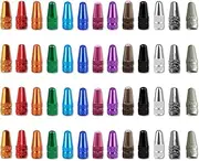 52 Pcs Presta Valve Caps, Bike Valve Caps, Bicycle Dust Cap, Bike Dust Caps for Mountain Road Racing Bikes French Valves, Rocket Style