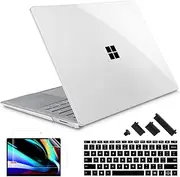 May Chen Case for 13.5" Microsoft Surface Laptop 3/4/5 with Alcantara Palm Rest Model 1867 1958 1959 (2019 2021 2022), Plastic Hard Shell Case with Keyboard Cover + Screen Protector, Crystal Clear