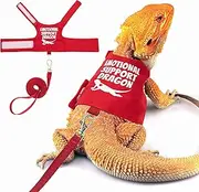 TUKOAW Bearded Dragon Harness and Leash Set - Escape Proof Adjustable Lizard Reptiles Harness with 5 ft Short Leash for Walking Outdoor