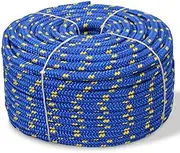 vidaXL Durable Polypropylene Marine Rope - 8mm Thick, 100m Length, Blue, Weatherproof and Floatable, Ideal for Sailing and Boating