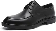 ARSUGMZ Casual Men's Shoes Formal Wear Leather Shoes Men's Leather Breathable Black Handmade Shoes Men's Leather Shoes for Work Business Commuting(Black,41)